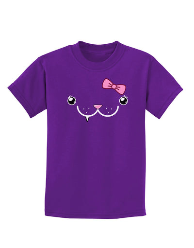 Kyu-T Face - Snagglette Cute Girl Critter Childrens Dark T-Shirt-Childrens T-Shirt-TooLoud-Purple-X-Small-Davson Sales