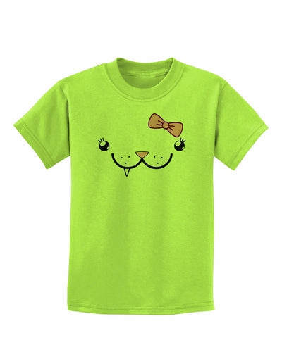 Kyu-T Face - Snagglette Cute Girl Critter Childrens T-Shirt-Childrens T-Shirt-TooLoud-Lime-Green-X-Small-Davson Sales