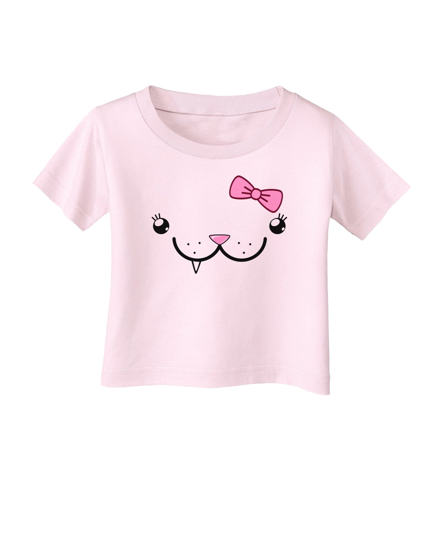 Kyu-T Face - Snagglette Cute Girl Critter Infant T-Shirt-Infant T-Shirt-TooLoud-Light-Pink-06-Months-Davson Sales