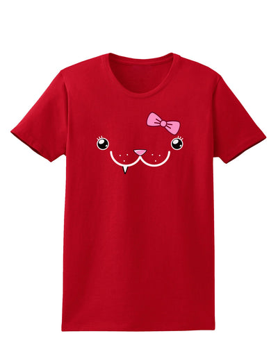 Kyu-T Face - Snagglette Cute Girl Critter Womens Dark T-Shirt-TooLoud-Red-X-Small-Davson Sales