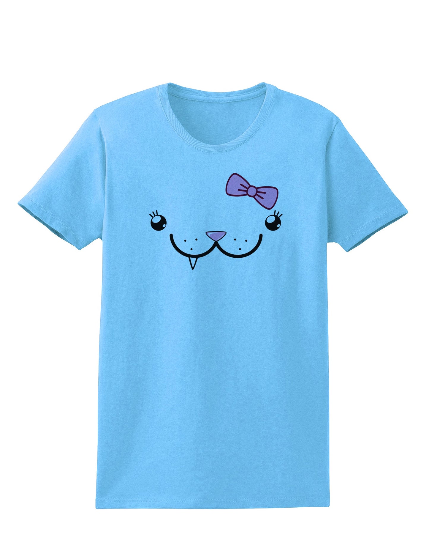 Kyu-T Face - Snagglette Cute Girl Critter Womens T-Shirt-Womens T-Shirt-TooLoud-Aquatic-Blue-X-Small-Davson Sales