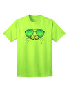 Kyu-T Face - Stylish Adult T-Shirt with Tiny Cool Sunglasses-Mens T-shirts-TooLoud-Neon-Green-Small-Davson Sales