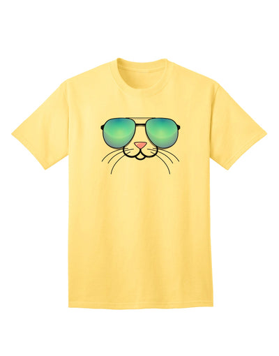 Kyu-T Face - Stylish Adult T-Shirt with Tiny Cool Sunglasses-Mens T-shirts-TooLoud-Yellow-Small-Davson Sales