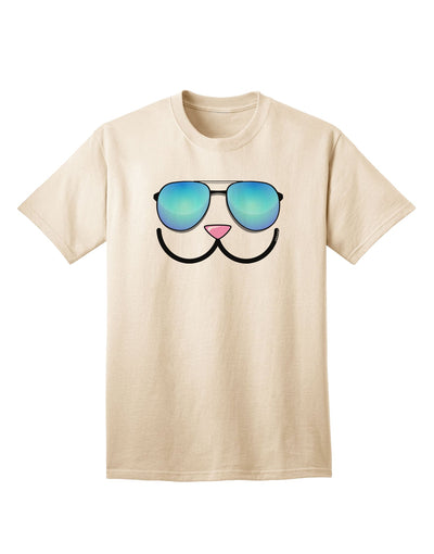 Kyu-T Face - Stylish Kawa Cool Sunglasses Adult T-Shirt-Mens T-shirts-TooLoud-Natural-Small-Davson Sales