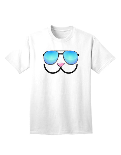 Kyu-T Face - Stylish Kawa Cool Sunglasses Adult T-Shirt-Mens T-shirts-TooLoud-White-Small-Davson Sales