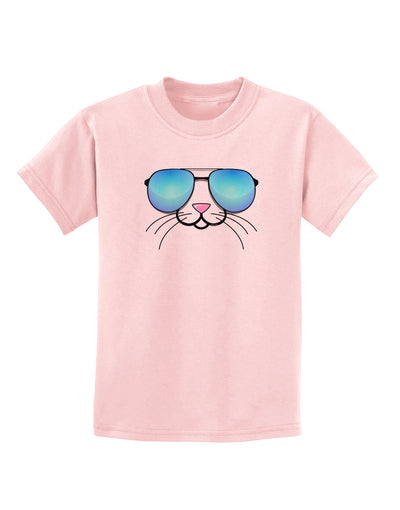 Kyu-T Face - Tiny Cool Sunglasses Childrens T-Shirt-Childrens T-Shirt-TooLoud-PalePink-X-Small-Davson Sales