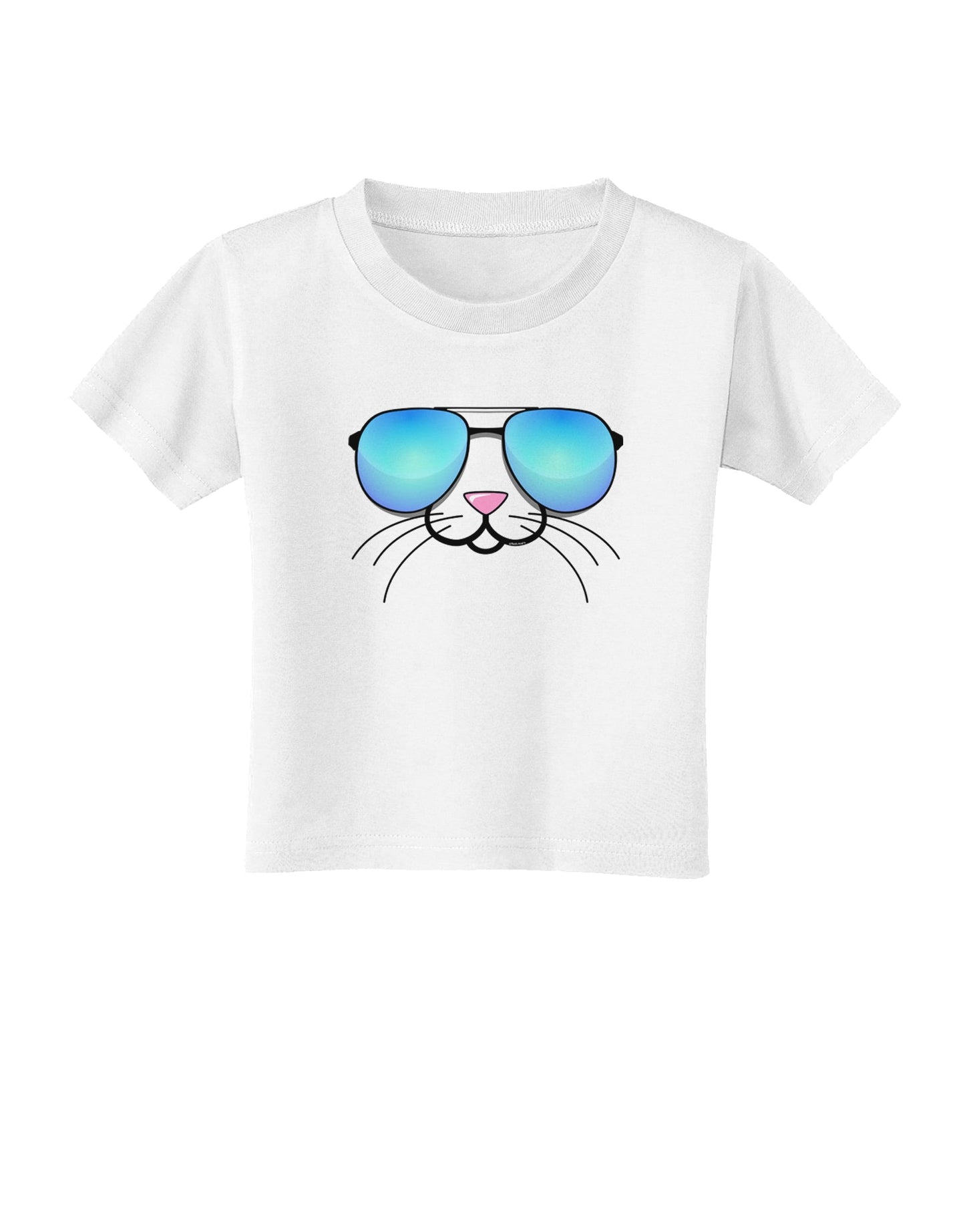 Kyu-T Face - Tiny Cool Sunglasses Toddler T-Shirt-Toddler T-Shirt-TooLoud-White-2T-Davson Sales