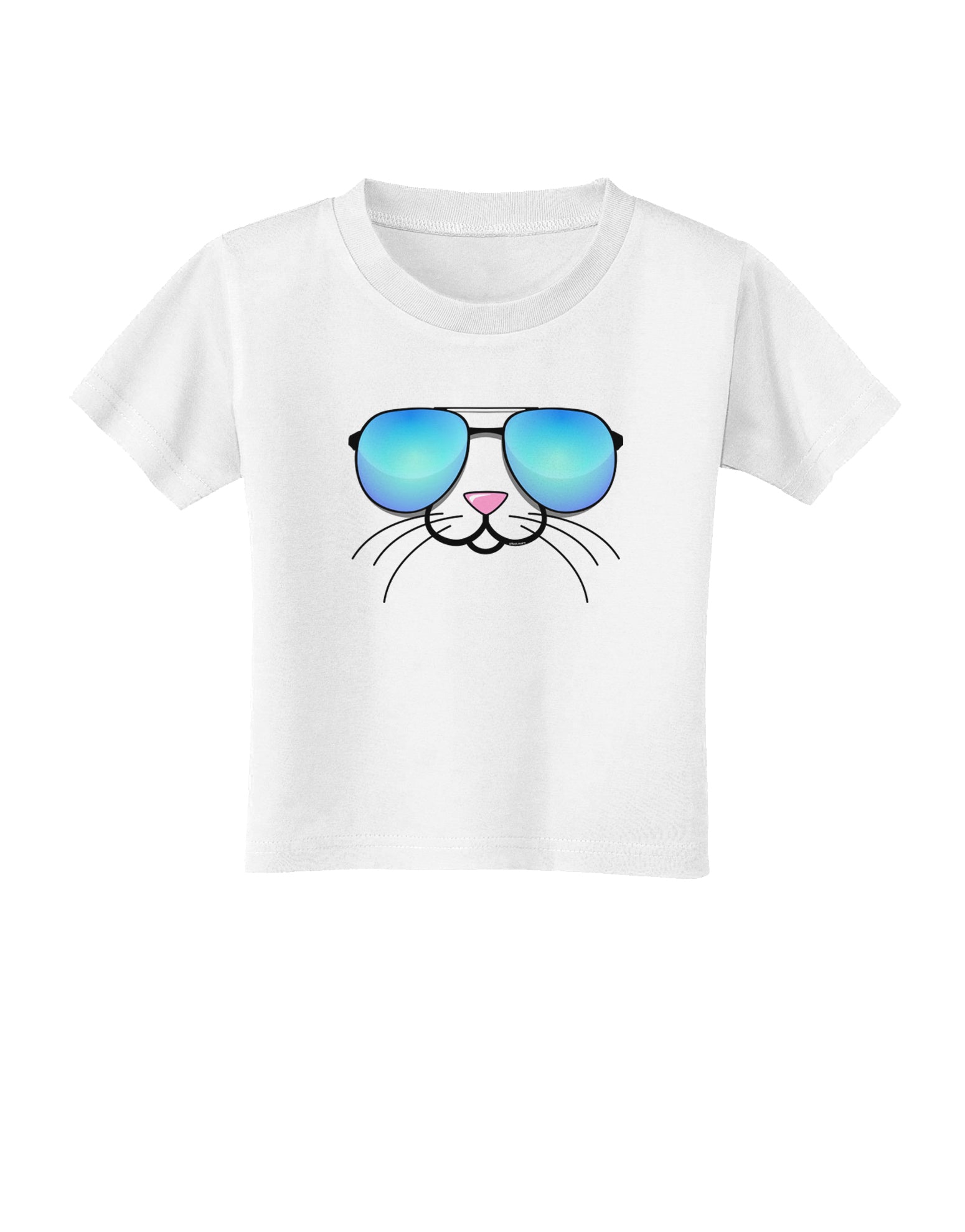 Kyu-T Face - Tiny Cool Sunglasses Toddler T-Shirt-Toddler T-Shirt-TooLoud-White-2T-Davson Sales