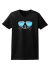 Kyu-T Face - Tiny Cool Sunglasses Womens Dark T-Shirt-TooLoud-Black-X-Small-Davson Sales