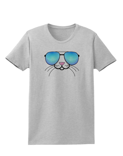 Kyu-T Face - Tiny Cool Sunglasses Womens T-Shirt-Womens T-Shirt-TooLoud-AshGray-X-Small-Davson Sales