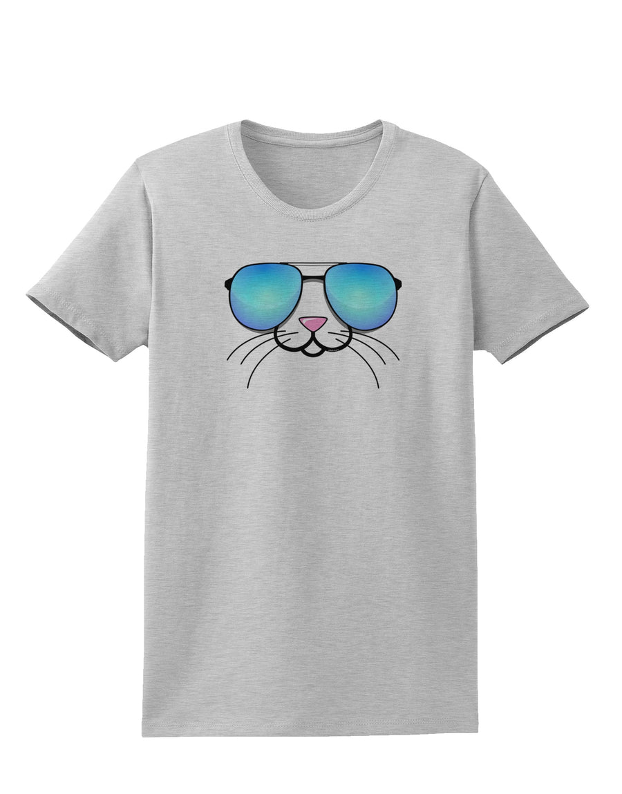 Kyu-T Face - Tiny Cool Sunglasses Womens T-Shirt-Womens T-Shirt-TooLoud-White-X-Small-Davson Sales