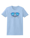 Kyu-T Face - Tiny Cool Sunglasses Womens T-Shirt-Womens T-Shirt-TooLoud-Light-Blue-X-Small-Davson Sales