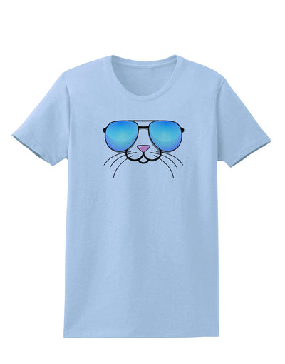 Kyu-T Face - Tiny Cool Sunglasses Womens T-Shirt-Womens T-Shirt-TooLoud-Light-Blue-X-Small-Davson Sales