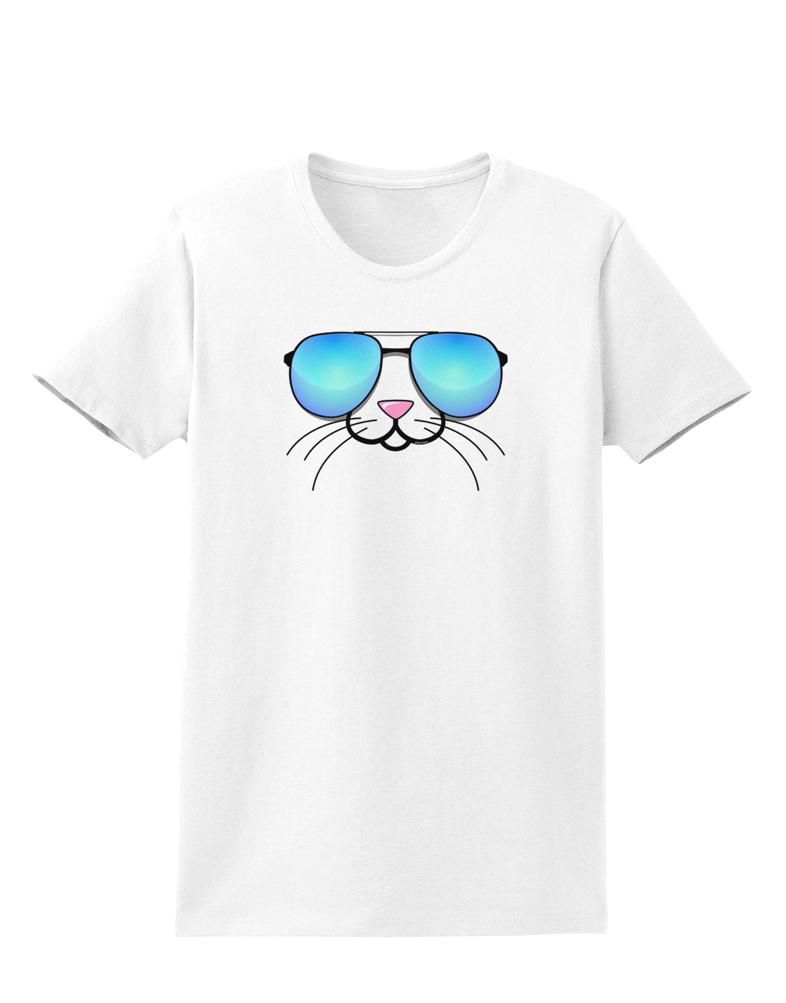 Kyu-T Face - Tiny Cool Sunglasses Womens T-Shirt-Womens T-Shirt-TooLoud-White-X-Small-Davson Sales