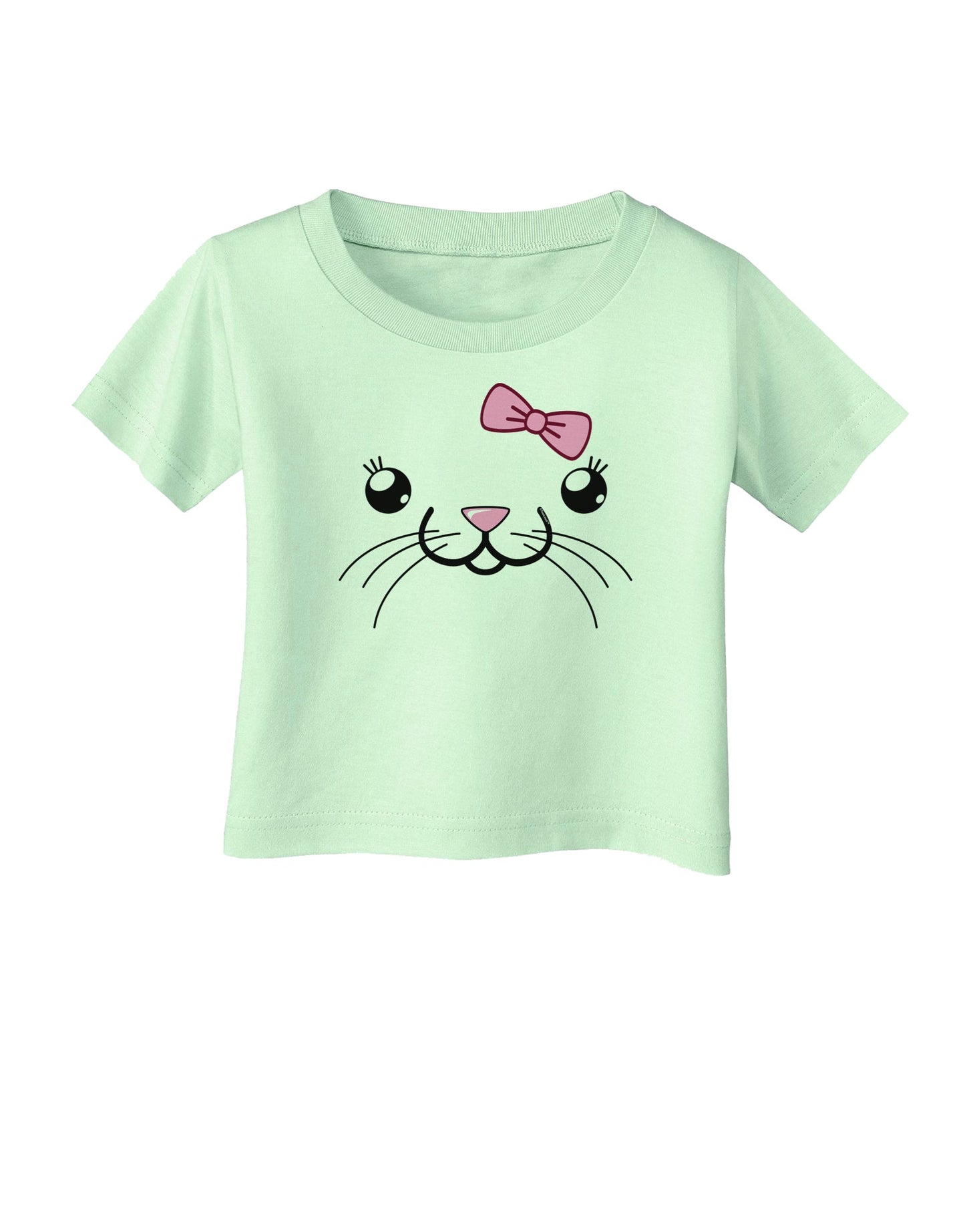 Kyu-T Face - Tinya Cute Girl Mouse Infant T-Shirt-Infant T-Shirt-TooLoud-Light-Green-06-Months-Davson Sales