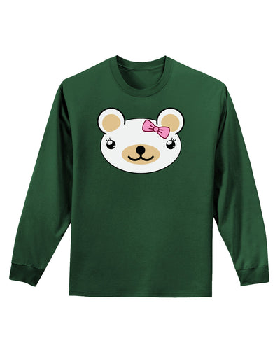 Kyu-T Head - Day Beartholomea Girl Teddy Bear Adult Long Sleeve Dark T-Shirt-TooLoud-Dark-Green-Small-Davson Sales