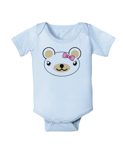 Kyu-T Head - Day Beartholomea Girl Teddy Bear Baby Romper Bodysuit-Baby Romper-TooLoud-Light-Blue-06-Months-Davson Sales