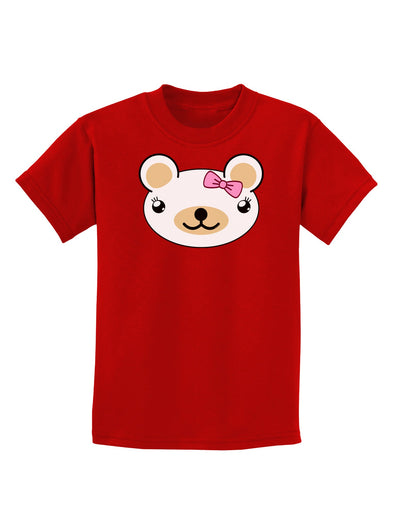 Kyu-T Head - Day Beartholomea Girl Teddy Bear Childrens Dark T-Shirt-Childrens T-Shirt-TooLoud-Red-X-Small-Davson Sales