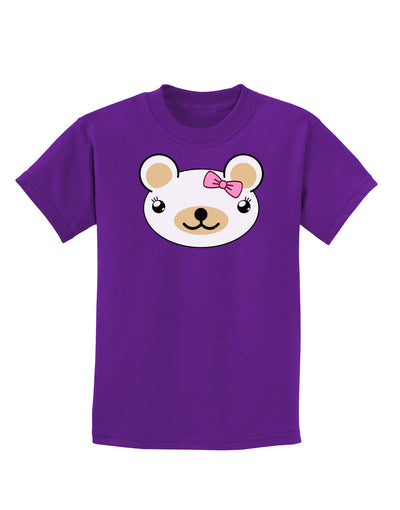 Kyu-T Head - Day Beartholomea Girl Teddy Bear Childrens Dark T-Shirt-Childrens T-Shirt-TooLoud-Purple-X-Small-Davson Sales