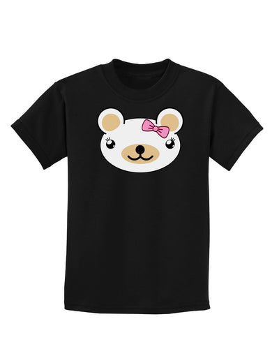 Kyu-T Head - Day Beartholomea Girl Teddy Bear Childrens Dark T-Shirt-Childrens T-Shirt-TooLoud-Black-X-Small-Davson Sales