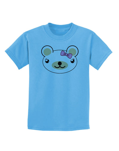 Kyu-T Head - Day Beartholomea Girl Teddy Bear Childrens T-Shirt-Childrens T-Shirt-TooLoud-Aquatic-Blue-X-Small-Davson Sales