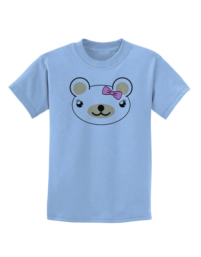 Kyu-T Head - Day Beartholomea Girl Teddy Bear Childrens T-Shirt-Childrens T-Shirt-TooLoud-Light-Blue-X-Small-Davson Sales