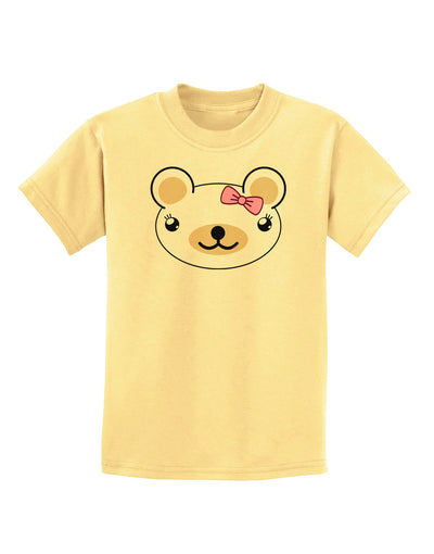 Kyu-T Head - Day Beartholomea Girl Teddy Bear Childrens T-Shirt-Childrens T-Shirt-TooLoud-Daffodil-Yellow-X-Small-Davson Sales