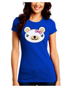 Kyu-T Head - Day Beartholomea Girl Teddy Bear Juniors Crew Dark T-Shirt-T-Shirts Juniors Tops-TooLoud-Royal-Blue-Juniors Fitted Small-Davson Sales