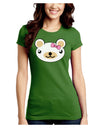 Kyu-T Head - Day Beartholomea Girl Teddy Bear Juniors Crew Dark T-Shirt-T-Shirts Juniors Tops-TooLoud-Kiwi-Green-Juniors Fitted Small-Davson Sales