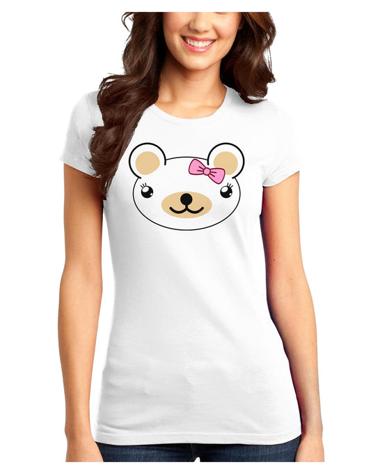Kyu-T Head - Day Beartholomea Girl Teddy Bear Juniors T-Shirt-Womens Juniors T-Shirt-TooLoud-White-Juniors Fitted XS-Davson Sales