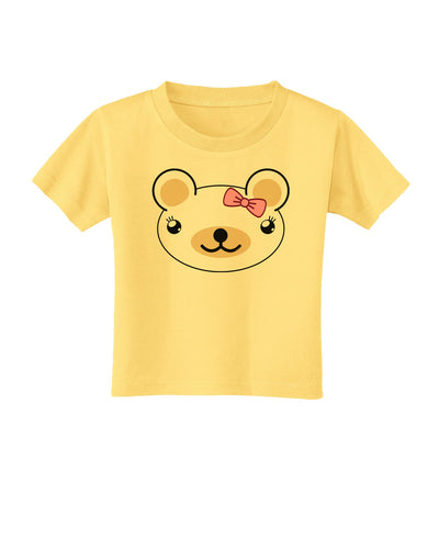 Kyu-T Head - Day Beartholomea Girl Teddy Bear Toddler T-Shirt-Toddler T-Shirt-TooLoud-Daffodil-Yellow-2T-Davson Sales