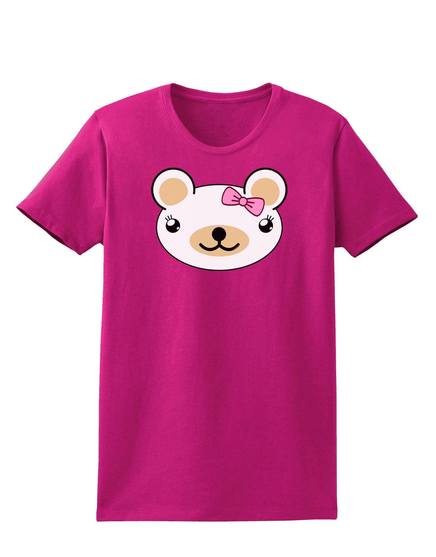 Kyu-T Head - Day Beartholomea Girl Teddy Bear Womens Dark T-Shirt-TooLoud-Hot-Pink-Small-Davson Sales