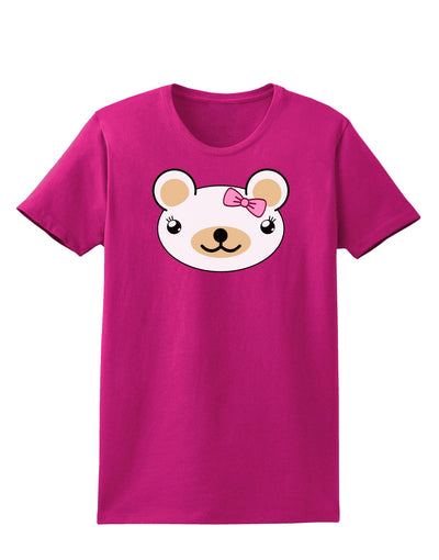 Kyu-T Head - Day Beartholomea Girl Teddy Bear Womens Dark T-Shirt-TooLoud-Hot-Pink-Small-Davson Sales