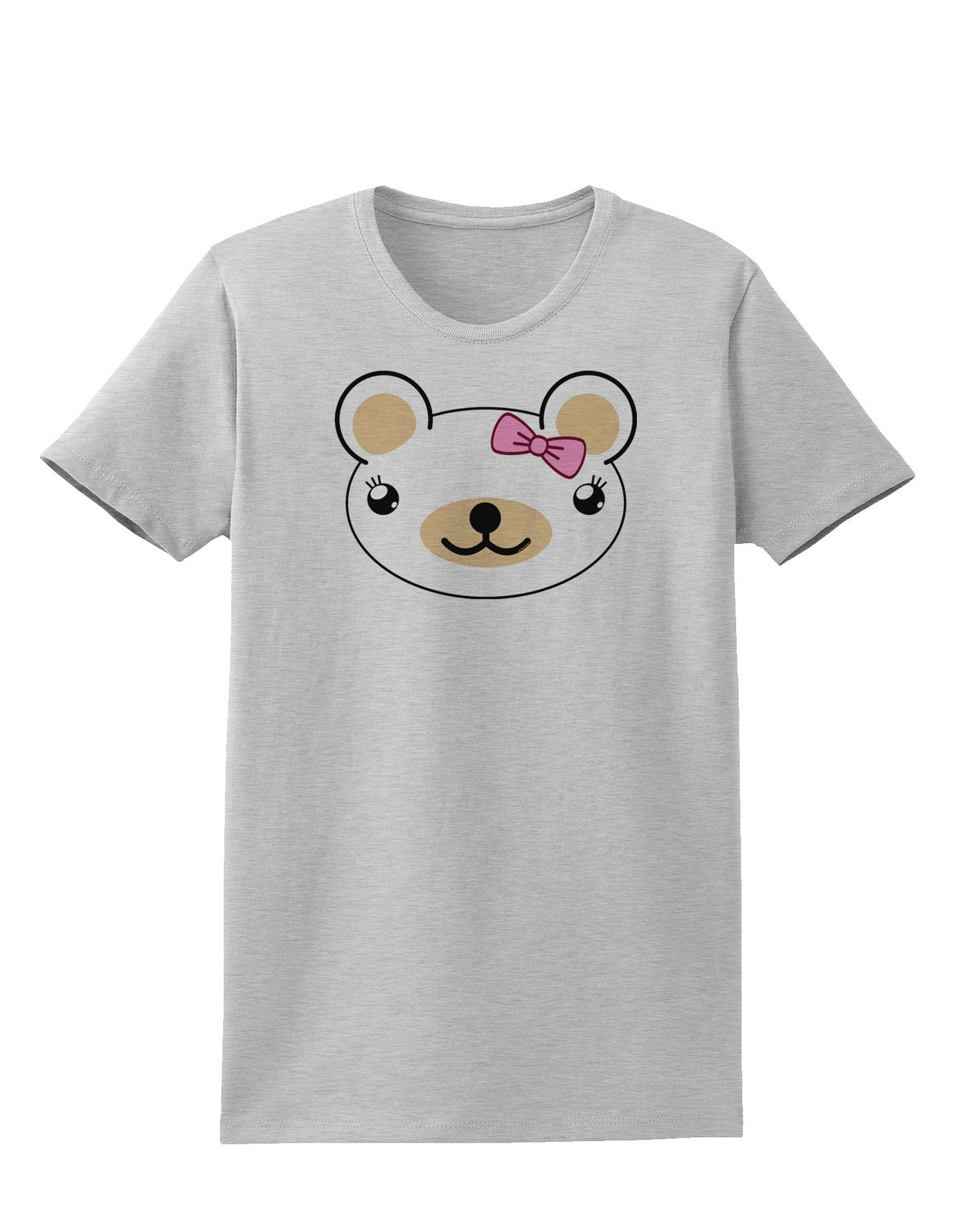 Kyu-T Head - Day Beartholomea Girl Teddy Bear Womens T-Shirt-Womens T-Shirt-TooLoud-AshGray-X-Small-Davson Sales