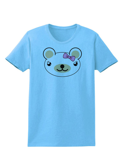 Kyu-T Head - Day Beartholomea Girl Teddy Bear Womens T-Shirt-Womens T-Shirt-TooLoud-Aquatic-Blue-X-Small-Davson Sales