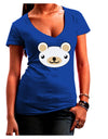 Kyu-T Head - Day Beartholomew Teddy Bear Juniors V-Neck Dark T-Shirt-Womens V-Neck T-Shirts-TooLoud-Royal-Blue-Small-Davson Sales