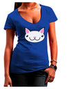 Kyu-T Head - Day Kawa the Cute Critter Juniors V-Neck Dark T-Shirt-Womens V-Neck T-Shirts-TooLoud-Royal-Blue-Small-Davson Sales