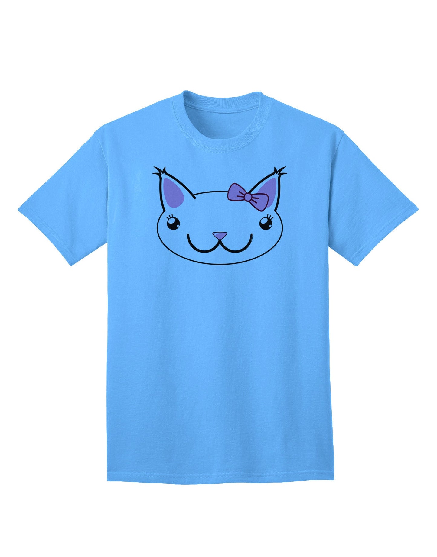 Kyu-T Head - Day Kawaia: Premium Adult T-Shirt Featuring Cute Girl Critter Design-Mens T-shirts-TooLoud-Aquatic-Blue-Small-Davson Sales