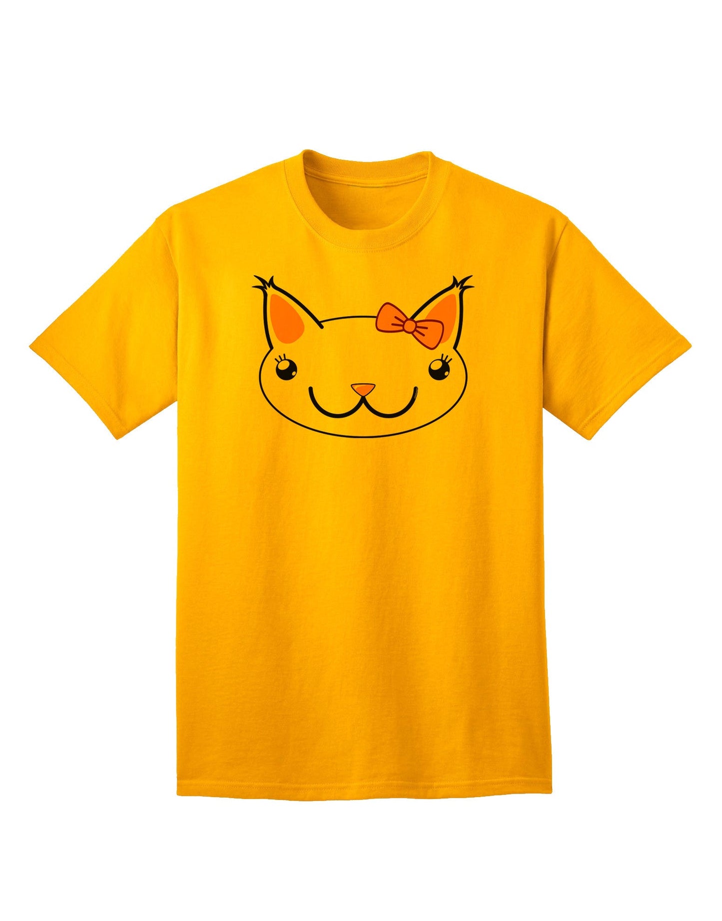 Kyu-T Head - Day Kawaia: Premium Adult T-Shirt Featuring Cute Girl Critter Design-Mens T-shirts-TooLoud-Gold-Small-Davson Sales