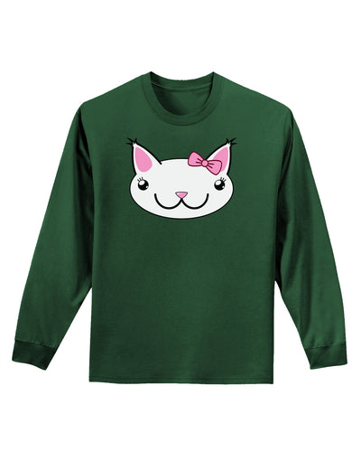 Kyu-T Head - Day Kawaia the Cute Girl Critter Adult Long Sleeve Dark T-Shirt-TooLoud-Dark-Green-Small-Davson Sales