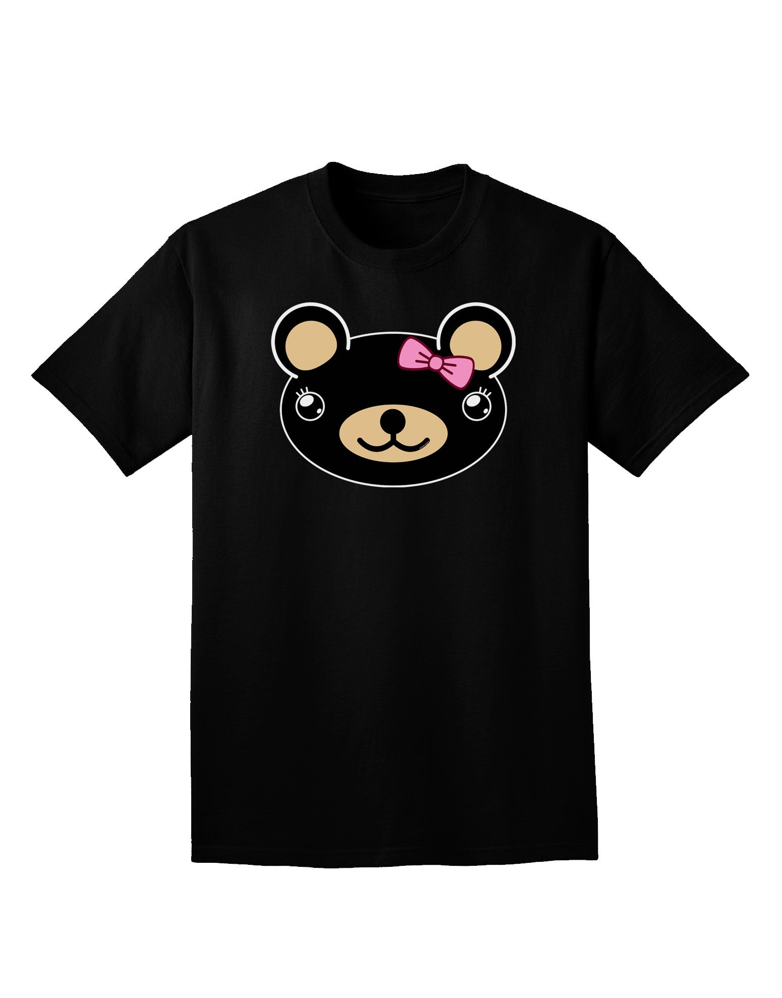 Kyu-T Head - Night Beartholomea Girl Teddy Bear Adult Dark V-Neck T-Shirt-Mens V-Neck T-Shirt-TooLoud-Black-Small-Davson Sales
