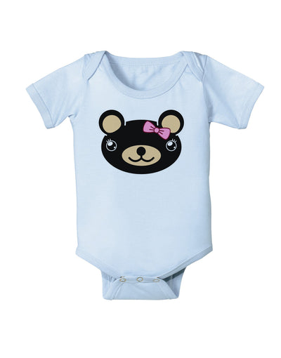 Kyu-T Head - Night Beartholomea Girl Teddy Bear Baby Romper Bodysuit-Baby Romper-TooLoud-Light-Blue-06-Months-Davson Sales