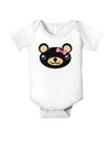 Kyu-T Head - Night Beartholomea Girl Teddy Bear Baby Romper Bodysuit-Baby Romper-TooLoud-White-06-Months-Davson Sales