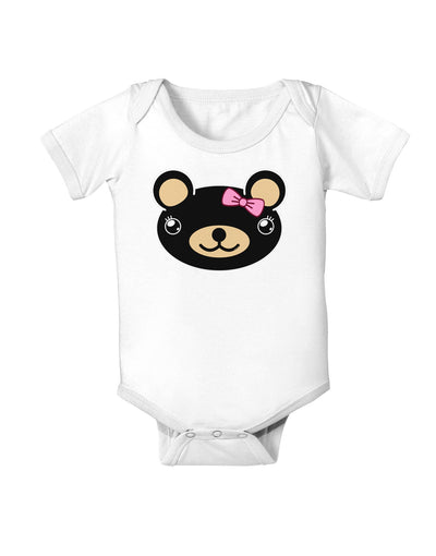 Kyu-T Head - Night Beartholomea Girl Teddy Bear Baby Romper Bodysuit-Baby Romper-TooLoud-White-06-Months-Davson Sales