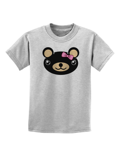 Kyu-T Head - Night Beartholomea Girl Teddy Bear Childrens T-Shirt-Childrens T-Shirt-TooLoud-AshGray-X-Small-Davson Sales