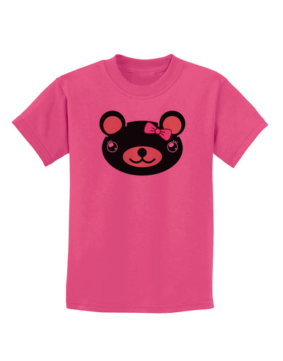 Kyu-T Head - Night Beartholomea Girl Teddy Bear Childrens T-Shirt-Childrens T-Shirt-TooLoud-Sangria-X-Small-Davson Sales