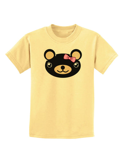 Kyu-T Head - Night Beartholomea Girl Teddy Bear Childrens T-Shirt-Childrens T-Shirt-TooLoud-Daffodil-Yellow-X-Small-Davson Sales