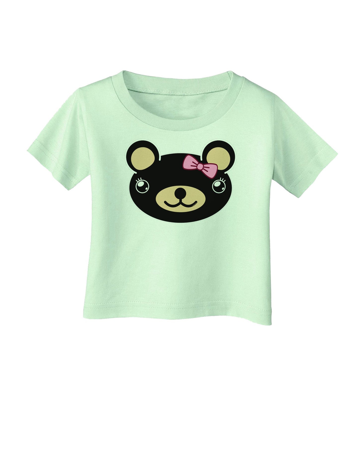 Kyu-T Head - Night Beartholomea Girl Teddy Bear Infant T-Shirt-Infant T-Shirt-TooLoud-Light-Green-06-Months-Davson Sales