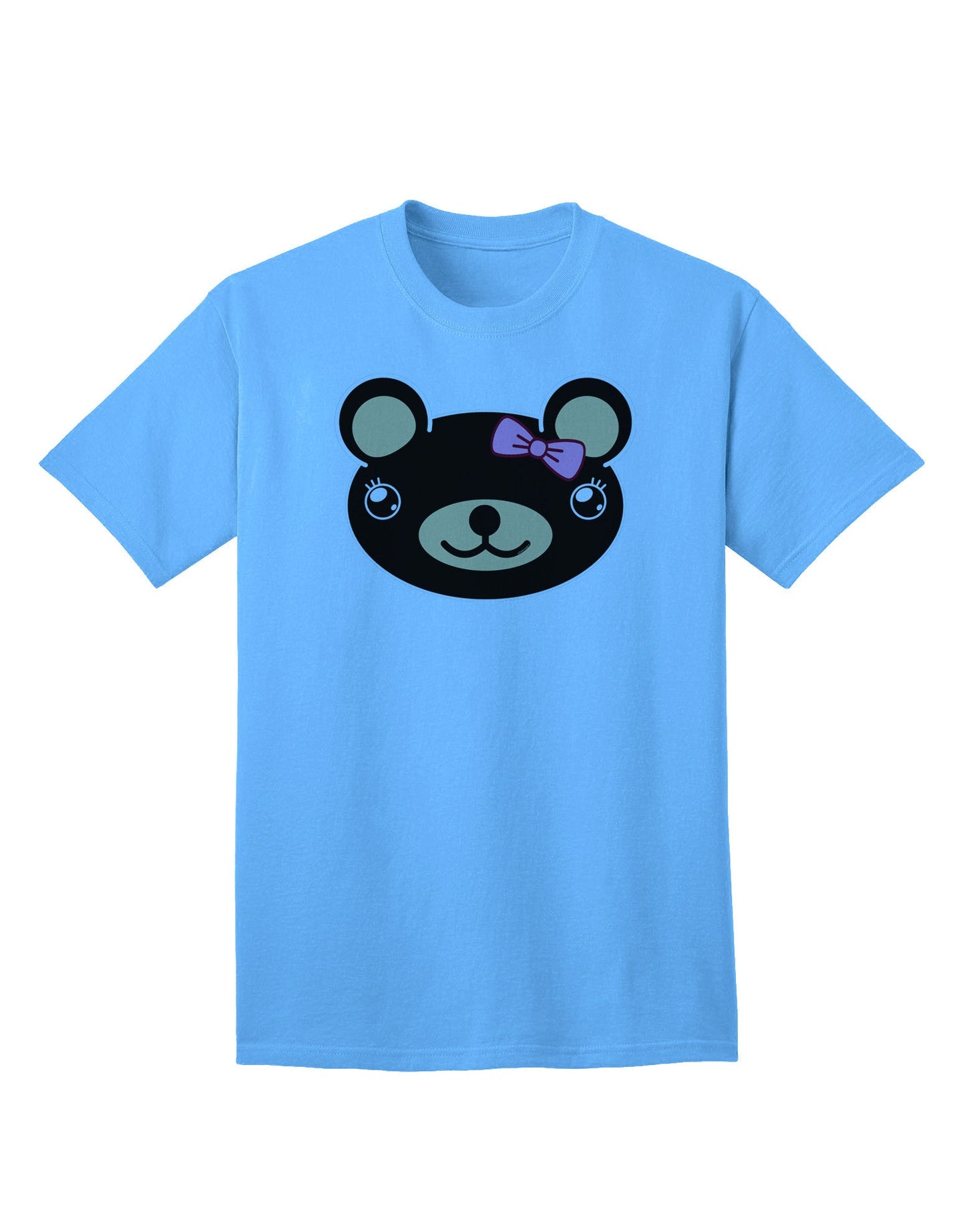 Kyu-T Head - Night Beartholomea Girl Teddy Bear: Premium Adult T-Shirt for Ecommerce Fashion Collection-Mens T-shirts-TooLoud-Aquatic-Blue-Small-Davson Sales