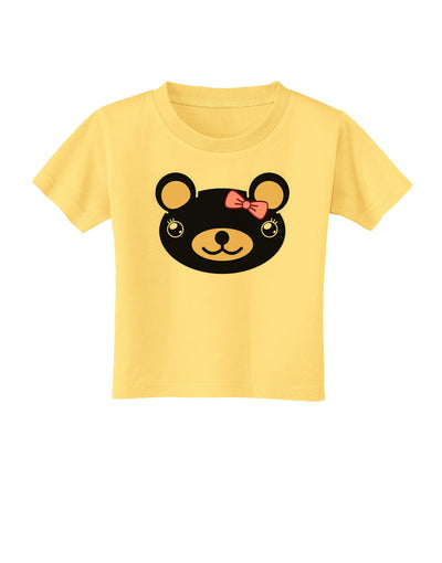 Kyu-T Head - Night Beartholomea Girl Teddy Bear Toddler T-Shirt-Toddler T-Shirt-TooLoud-Daffodil-Yellow-2T-Davson Sales